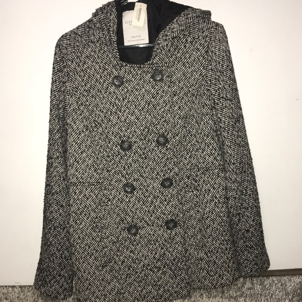 Aeropostale Black & White pea coat